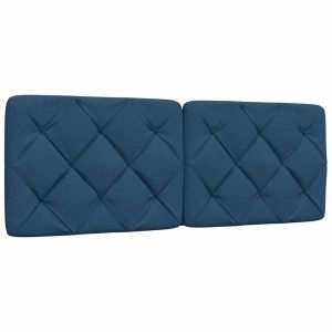 Cabecero de cama acolchado tela azul 140 cm eso8177