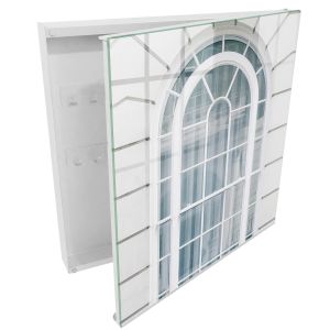 Caja de llaves 30x30x5 elegancia clásica, apertura derecha blanca