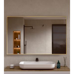 Espejo de baño rectangular marco dorado 80×100 cm (al×an) bellobath