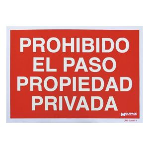 Cartel prohibido el paso propiedad privada 30x42