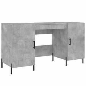 vidaXL escritorio madera de ingeniería gris hormigón 140x50x75 cm