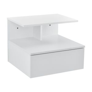 Mesita de noche flotante amberg con cajón 40x35x31cm - blanco [en.casa]