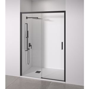 Mampara de ducha frontal negra 100-105 cm acceso derecha bellobath