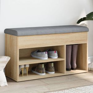 Banco zapatero madera de ingeniería roble sonoma 82x32x45,5 cm oif317822