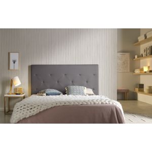 Cabecero zafiro para cama de 160 de polipiel gris 165x115x8.