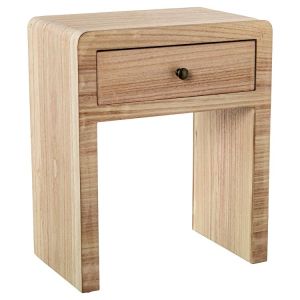 Mesa de noche madera natural dm y paulownia