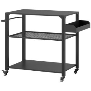 Carrito de parrilla 105x50x79 cm acero, metal Outsunny