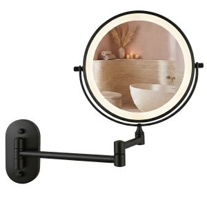 Rea espejo LED glow black, 3x43x30 cm