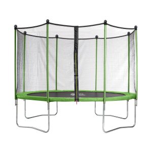 Trampolin yoopi  - ø 4.25 m - con red + escalera + cubierta de protección +