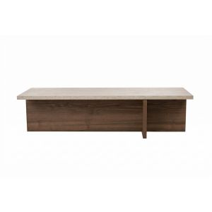 Mesa baja de madera "harbor" - 120 x 45 x 30 cm - travertino