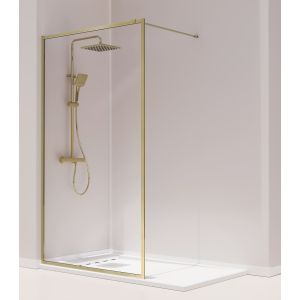 Mampara de ducha fija fresh oro cepillado - 70cm