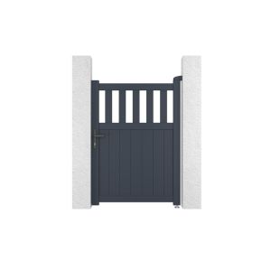 Puerta regulable en ancho 1m santis h.140cm aluminio gris