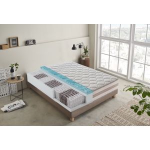 Colchón 150x200 muelles y viscoelástico 9 zonas de confort 25 cm de altura