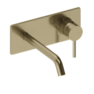 Grifo monomando mural con placa loop  18 cm cromado