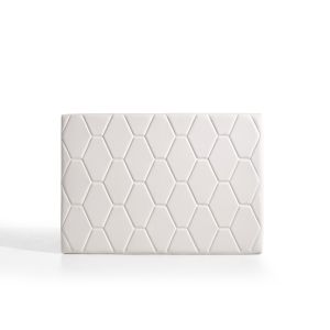 Cabecero ágata para cama de 90 de polipiel blanco 115x115x8. Matris
