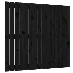 vidaXL cabecero de cama de pared madera maciza pino negro 95,5x3x90 cm