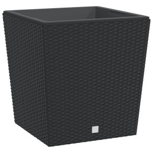 vidaXL macetero con interior extraíble pp ratán gris antracita 37/64 l