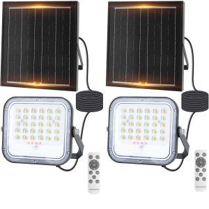 Aigostar foco proyector LED solar con mando a distancia 50w cct,2pcs