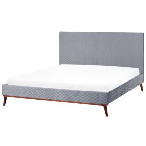 Cama terciopelo bayonne 180 x 200 cm gris claro