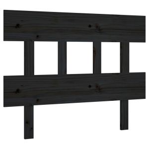 vidaXL cabecero de cama madera maciza de pino negro 93,5x3x81 cm