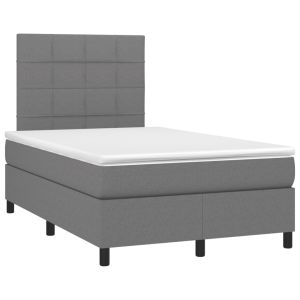 vidaXL cama box spring con colchón tela gris oscuro 120x190 cm