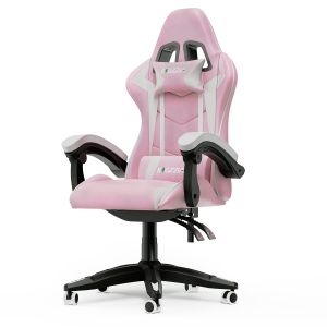 Silla gaming a, silla ergonómica para computadora - rosa/blanco