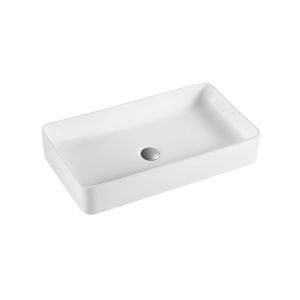 Lavabo para baño sobre encimera cerámico | 51cm x 35cm | blanco mate