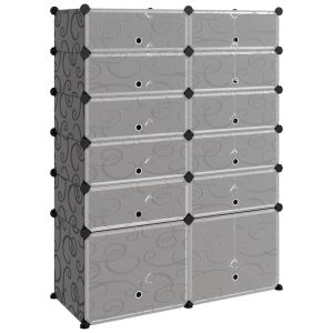 vidaXL zapatero pp negro 94x37x125 cm