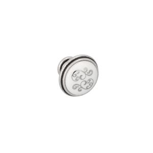 Pomo para muebles p2 en zamac y porcel diám 35mm brillante lote de 6