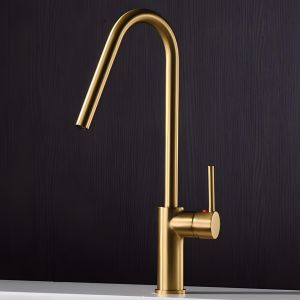 Imex - grifo monomando de cocina alto oro serie kenia