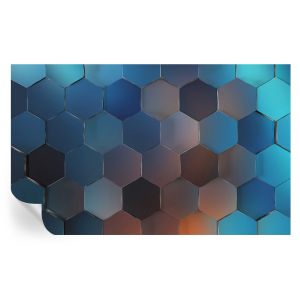 Papel pintado autoadhesivo hexágonos azules 416x254 tulup