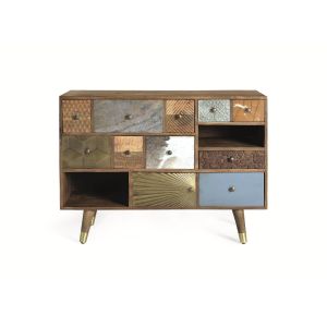 Aparador mumbai de madera de mango en color natural 110 cm