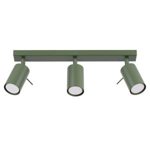Lámpara de techo ring 3 verde oliva acero 45x17x6cm