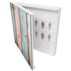 Caja para llaves recibidor 30x30x5, apertura izquierda blanca