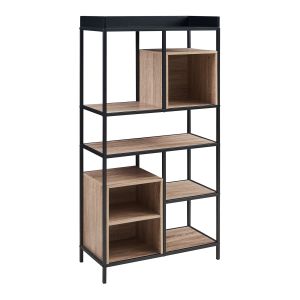 Estantería belana  10 estantes 137x70x33cm - negro/roble [en.casa]
