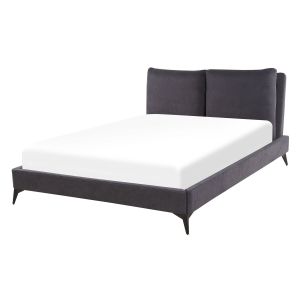 Cama terciopelo melle 140 x 200 cm gris oscuro