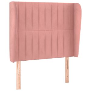 vidaXL cabecero con orejas de terciopelo rosa 103x23x118/128 cm