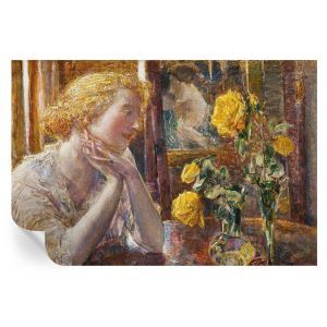 Papel pintado autoadhesivo mujer con rosas 104x152 tulup