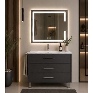 Mueble de baño con lavabo ribera sin espejo 70x40 cm grafito