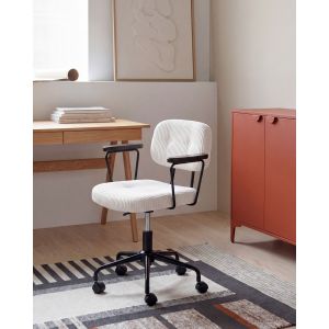 Silla de escritorio algerita pana blanco crema