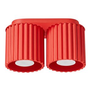 Plafones aura 2 rojo aluminio 21x12x10cm