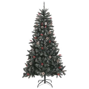 Árbol de navidad artificial con soporte PVC verde 180 cm es1684