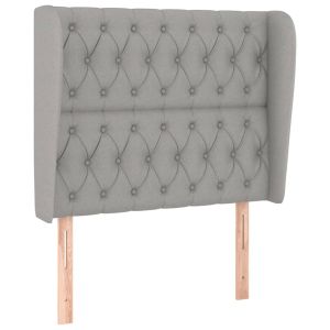 vidaXL cabecero con orejas de tela gris claro 93x23x118/128 cm