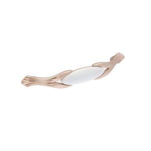 Tirador muebles en zamac y porcel  94 dist entre eje 128mm oro rosa lote 6
