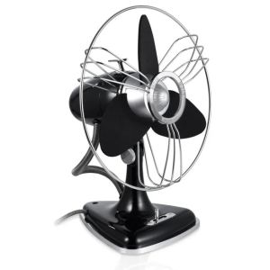Ventilador Metálico Vintage VM553 HJM, 35W, Oscilante, 3 Velocidades, Negro