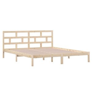 vidaXL estructura cama doble pequeña madera maciza 135x190 cm