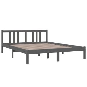 vidaXL estructura de cama doble sin colchón madera gris 150x200 cm