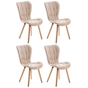 Sillas comedor tapizadas crema lote 4 - 88 cm