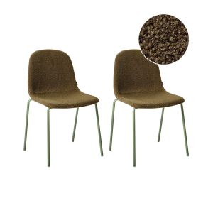Conjunto de 2 sillas de conferencia loma bouclé verde