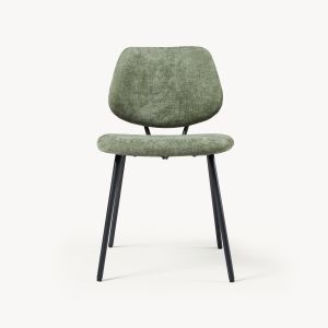 Juego de 4 sillas de comedor köma tela acero 78x49x55cm verde oscuro